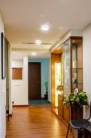 The side passage leading to the pantry and restrooms.
